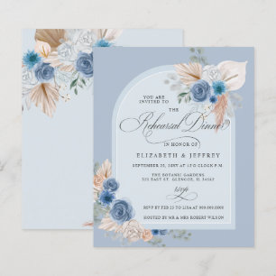 Lámina Invitación a la cena de ensayo de pampas azules co