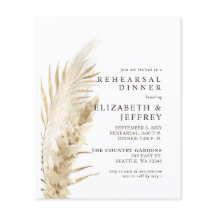 Invitación a la cena de ensayo de pampas rusticas