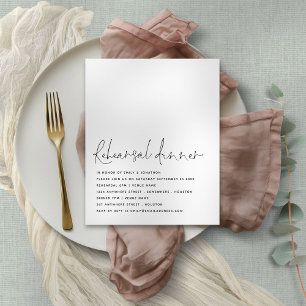 Lámina Invitación a la cena de ensayo en blanco negro con