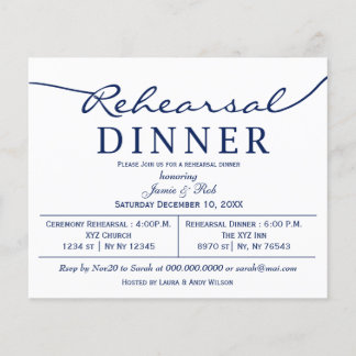 Lámina Invitación a la cena de ensayo naval simple con pr
