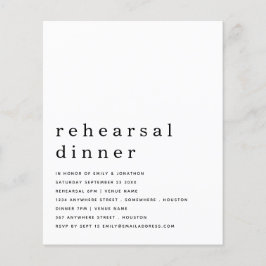 Lámina Invitación a la cena de ensayo simple blanco negro