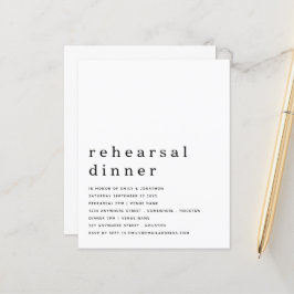 Lámina Invitación a la cena de ensayo simple blanco negro