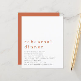 Lámina Invitación a la cena de ensayo simple de terracota