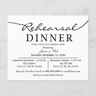 Lámina Invitación a la cena de ensayo simple y moderno de