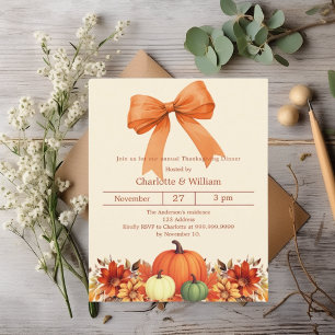 Lámina Invitación a la cena de la calabaza naranja de arc