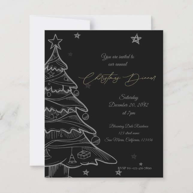 Lámina Invitación a la cena de los Navidades modernos de  (Anverso)