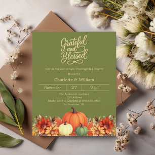 Lámina Invitación a la cena de Moss green naranja