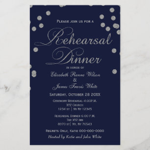 Lámina Invitación a la cena de Purpurina de plata de la M