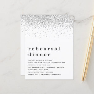Lámina Invitación a la cena de Purpurina de plata de pres