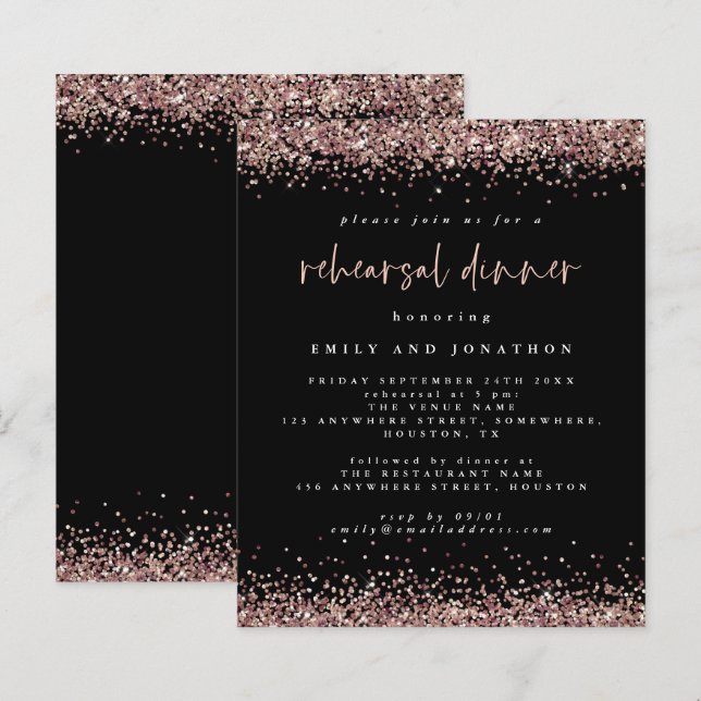 Lámina Invitación a la cena de Rosa de presupuesto Purpur (Anverso / Reverso)