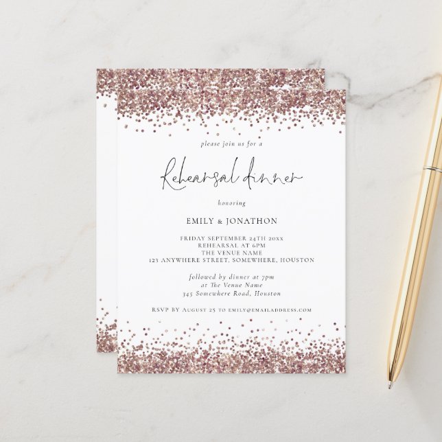 Lámina Invitación a la cena de Rosa de presupuesto Purpur (Anverso/Reverso In Situ)