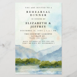 Lámina Invitación a la cena en el lago de Montañas Presup