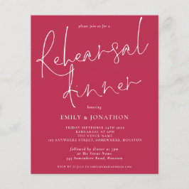 Lámina Invitación a la cena magenta de Boda de presupuest