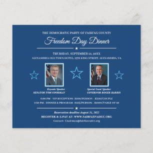 Lámina Invitación a la cena para recaudar fondos político