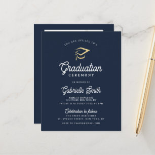 Lámina invitación a la ceremonia de graduación de azul ma