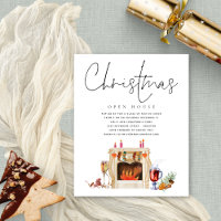 Invitación a la chimenea para Navidades de presupu