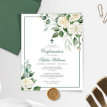 Invitación a la confirmación de eucalipto blanco