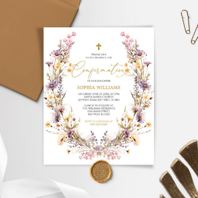 Lámina Invitación a la confirmación de flores silvestres  (Subido por el creador)