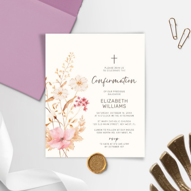 Lámina Invitación a la confirmación del jardín de flores  (Subido por el creador)