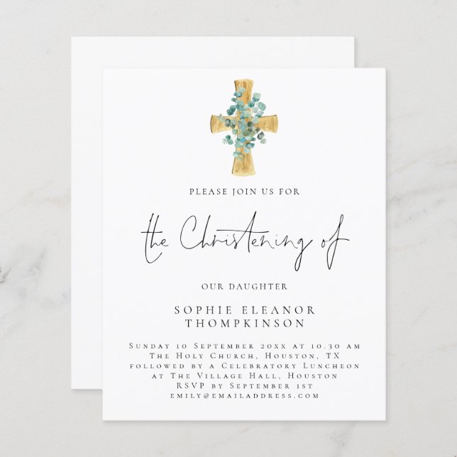 Lámina Invitación a la cristiandad de guión cruzado de eu (Anverso / Reverso)