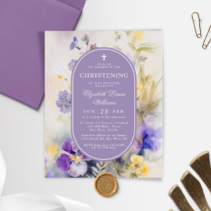 Lámina Invitación a la cristiandad de las flores púrpura 