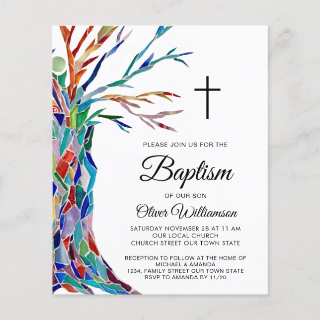 Lámina Invitación a la cristiandad del bautismo presupues (Anverso)