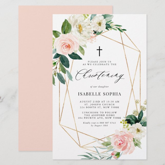 Lámina Invitación a la cristiandad del marco dorado de pr (Anverso / Reverso)