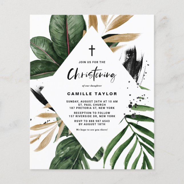 Lámina Invitación a la cristiandad del marco tropical rús (Anverso)