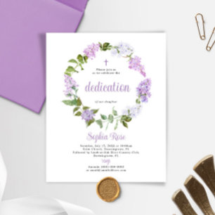 Lámina Invitación a la dedicción de flores de lino rustic