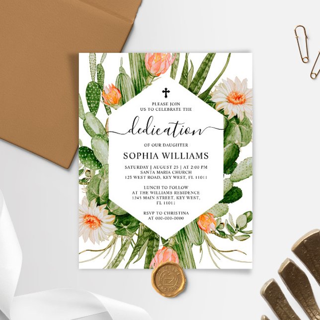 Lámina Invitación a la dedicción de marco de flores de ca (Subido por el creador)