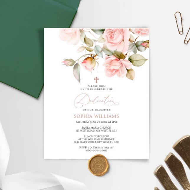 Lámina Invitación a la dedicción de rosa y verde del pres (Subido por el creador)