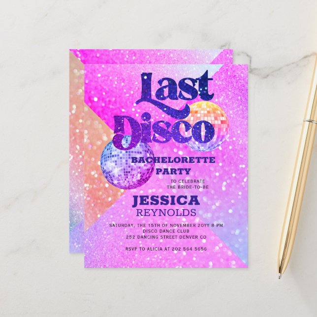Lámina Invitación a la despedida de soltera con disco en  (Anverso/Reverso In Situ)