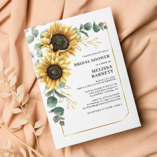 Lámina Invitación a la ducha con flores de girasol