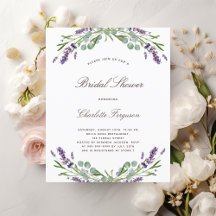 Invitación a la ducha con flores de lavanda