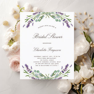 Lámina Invitación a la ducha con flores de lavanda