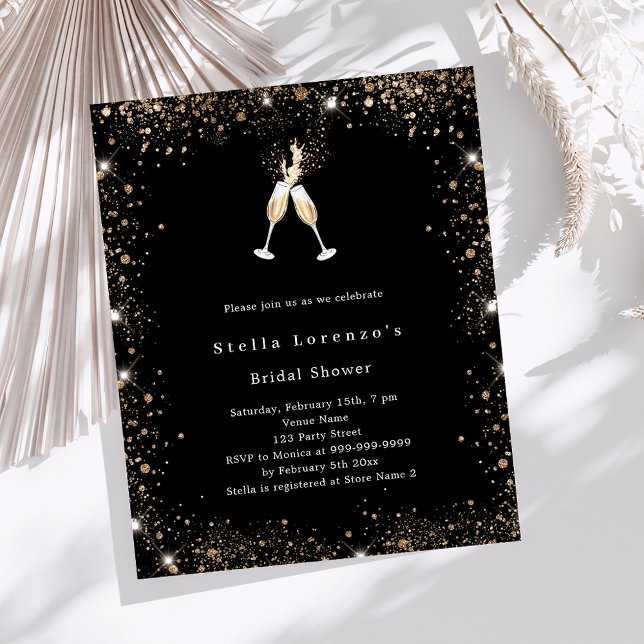 Lámina Invitación a la ducha con purpurina de oro negro (Subido por el creador)
