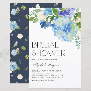 Lámina Invitación a la ducha de agua azul Hydrangea Brida