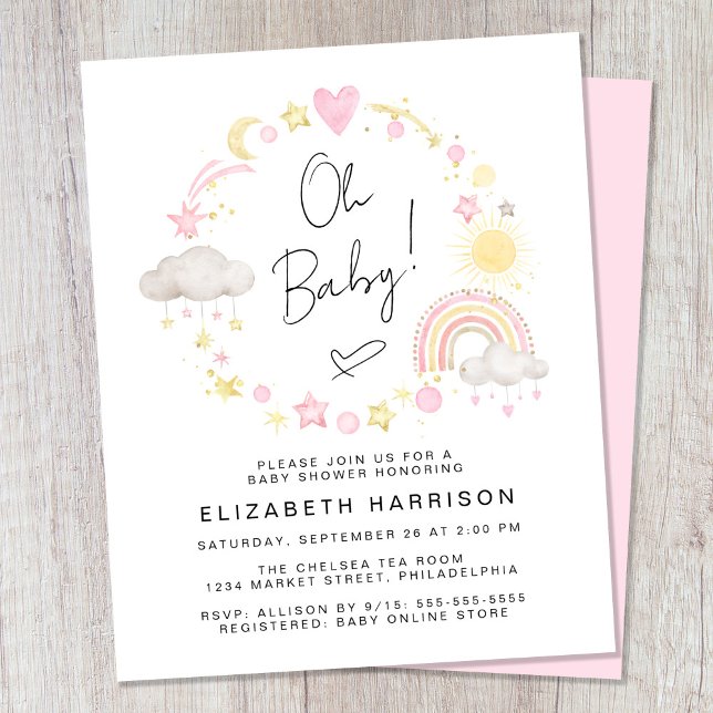 Lámina Invitación a la ducha de bebé arco iris del Boho d (Subido por el creador)