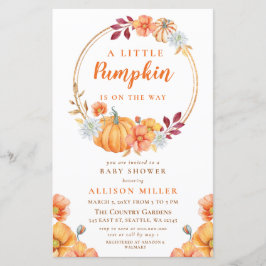 Lámina Invitación a la ducha de bebé de la Calabaza Presu