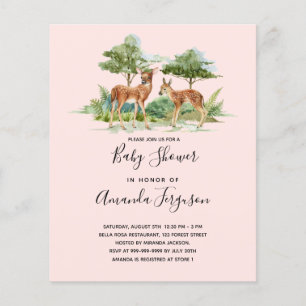 Lámina Invitación a la ducha de bebé de los animales de W