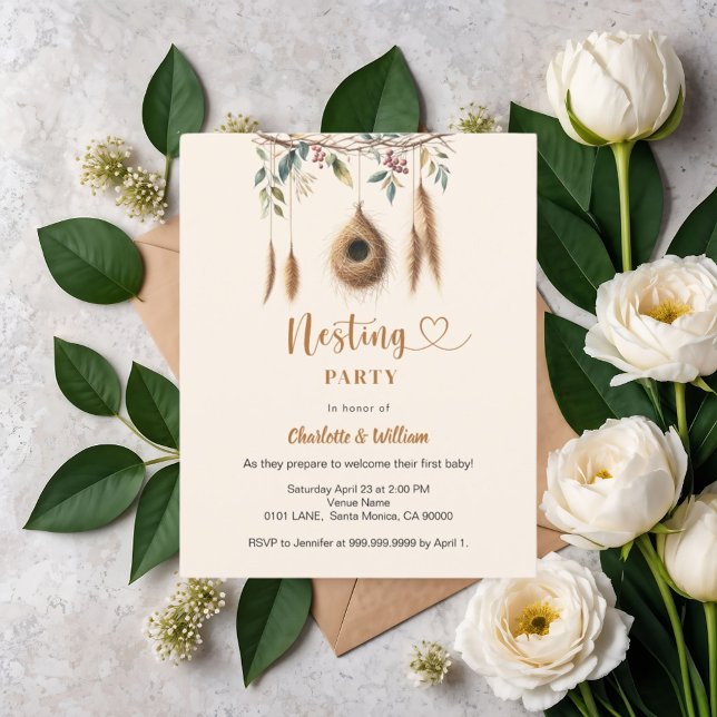 Lámina Invitación a la ducha de bebé del nido de pájaro f (Subido por el creador)