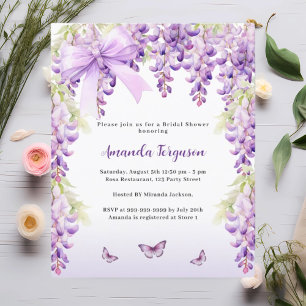 Lámina Invitación a la ducha de la novia con una glicinia