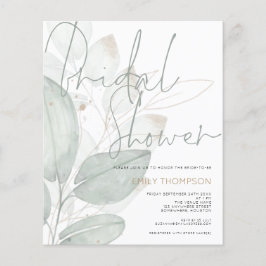 Lámina Invitación a la ducha de la novia del follaje acuá