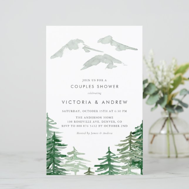 Lámina Invitación a la ducha de las parejas de bosques de (Anverso de pie)
