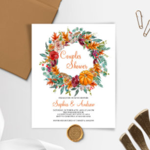Lámina Invitación a la ducha de las parejas de calabaza d