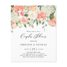 Invitación a la ducha de las parejas de flores de 