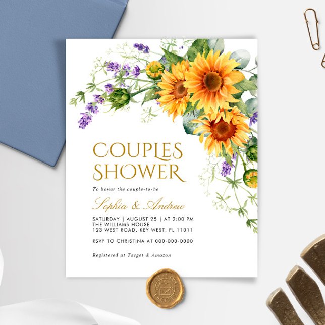 Lámina Invitación a la ducha de las parejas de girasoles  (Subido por el creador)