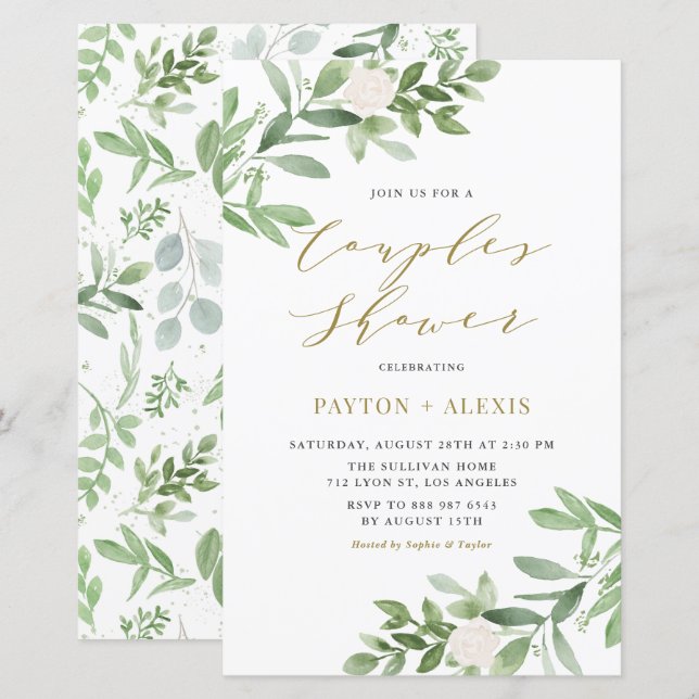 Lámina Invitación a la ducha de las parejas de vegetación (Anverso / Reverso)