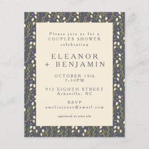 Lámina Invitación a la ducha de las parejas florales de l