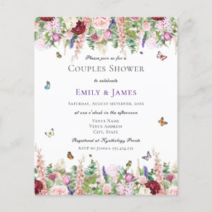 Lámina Invitación a la ducha de las parejas florales de p
